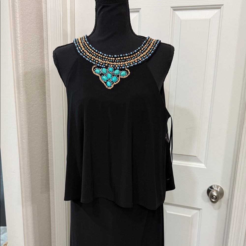 Jessica Howard Black Dress with Beaded Accents